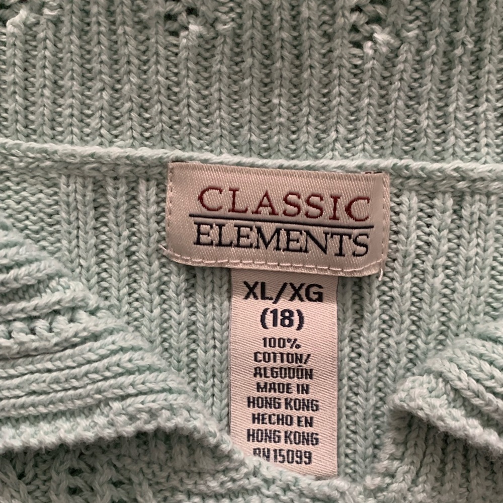 Classic Elements Mint Colored Button Front Sweater - image 9